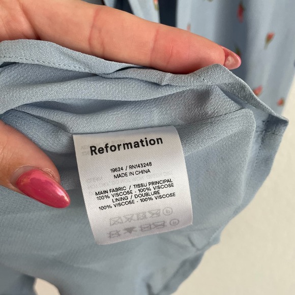 Reformation Cammi Light Blue Floral Mini Dress - Picture 11 of 14